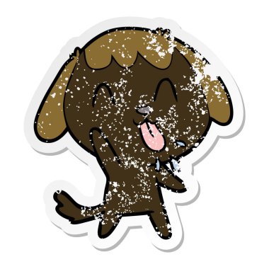 sevimli çizgi köpeklerin sıkıntılı etiket