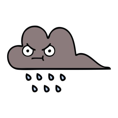 sevimli çizgi fırtına yağmur bulutu
