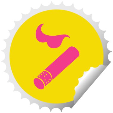 dairesel peeling etiket karikatür duman Sigara