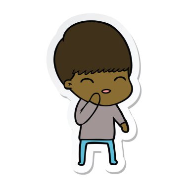 bir mutlu çizgi film çocuk etiket