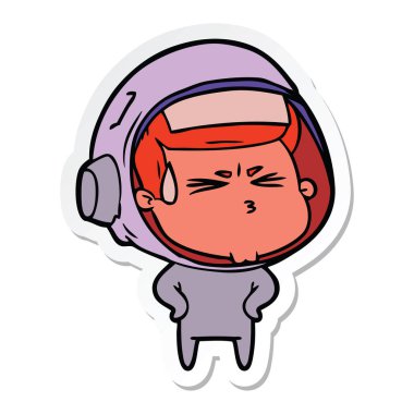 etiket bir karikatür astronot vurguladı