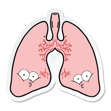 etiket bir karikatür akciğer