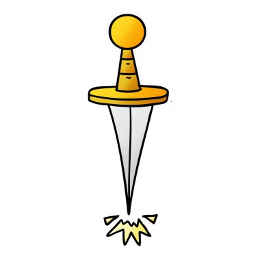 elle çizilmiş degrade çizgi film doodle küçük bir hançer