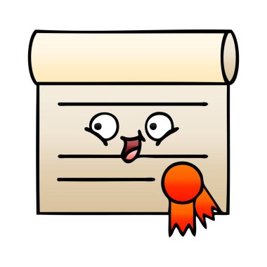 Degrade gölgeli karikatür sertifika