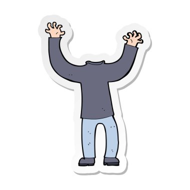 bir çizgi film başsız vücut etiket