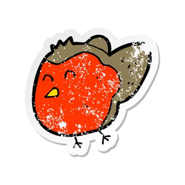 bir çizgi film Robin Retro sıkıntılı etiket