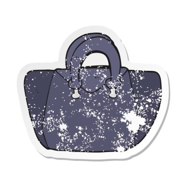 Retro sıkıntılı etiket bir karikatür çanta