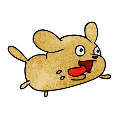 şirin kawaii köpek serbest el çekilmiş dokulu çizgi film