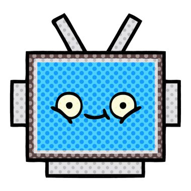 çizgi roman tarzı karikatür bir robot baş