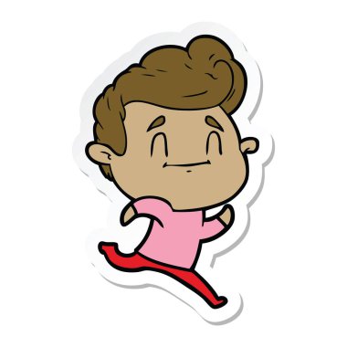 çalışan bir çizgi film adamın etiket