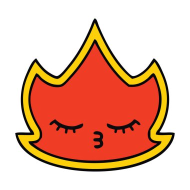 sevimli çizgi bir ateş