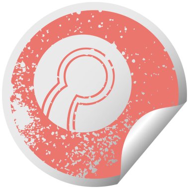 bir kase top sıkıntılı dairesel peeling etiket sembolü