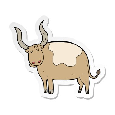 etiket bir karikatür öküz