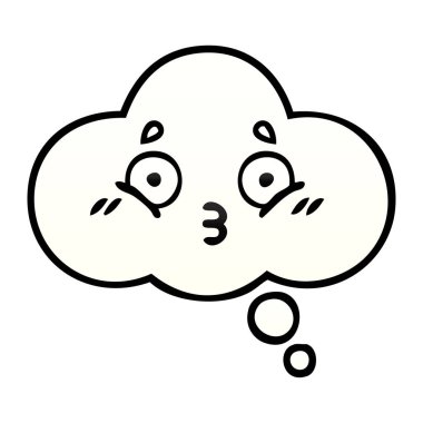 kabarcık düşündüm degrade gölgeli çizgi film