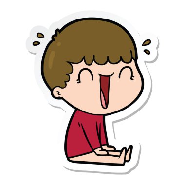 gülünecek bir çizgi film adamın etiket