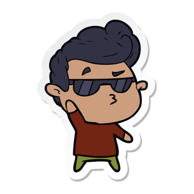 etiket bir çizgi film serin adam