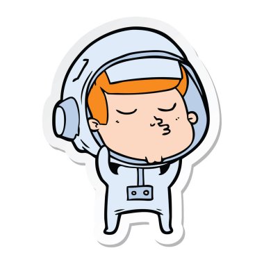 bir çizgi film emin astronotun etiket