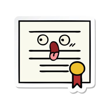 sevimli çizgi mezuniyet diploma etiket