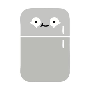 bir buzdolabı dondurucu düz renk retro karikatür