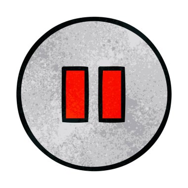 Retro grunge doku karikatür Duraklat düğmesi