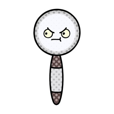 çizgi roman tarzı karikatür bir büyüteç