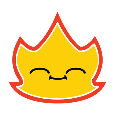 düz renk retro karikatür yangın