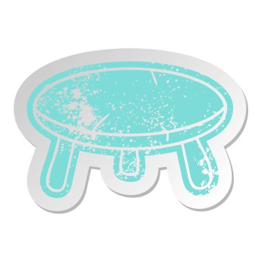 ahşap bir dışkı sıkıntılı eski etiket