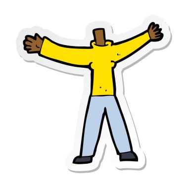 bir çizgi film başsız vücut etiket 