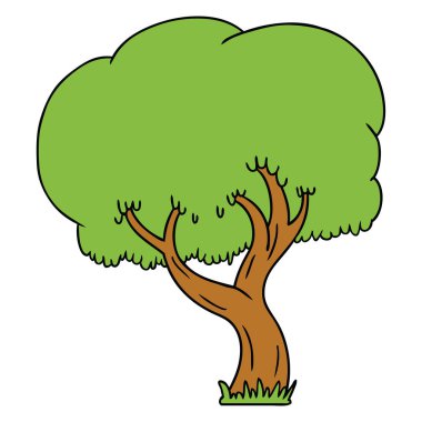 elle çizilmiş karikatür doodle yaz ağaç