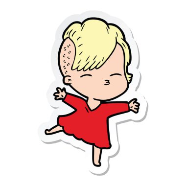 bir çizgi film kısma kız etiketi