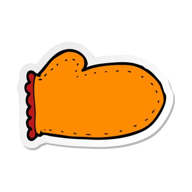 bir çizgi film fırın eldiveni etiket