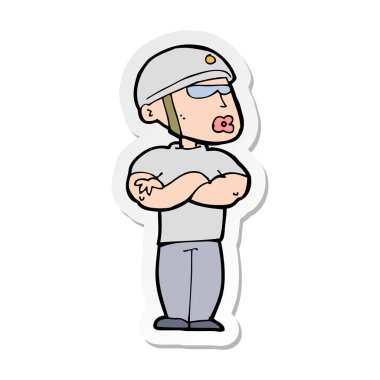 bir çizgi film güvenlik görevlisi etiket