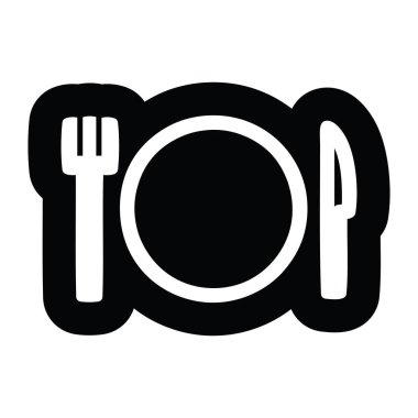 bıçak çatal ve plaka simgesi