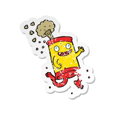 bir çizgi film çılgın soda Retro sıkıntılı etiket olabilir