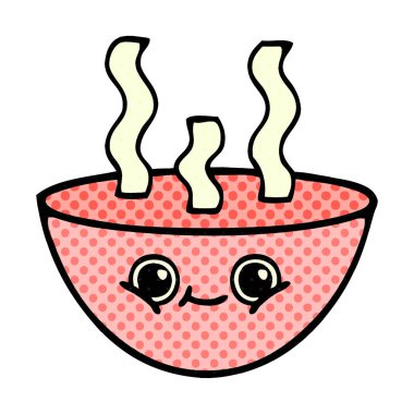 çizgi roman tarzı çizgi film tas sıcak çorba