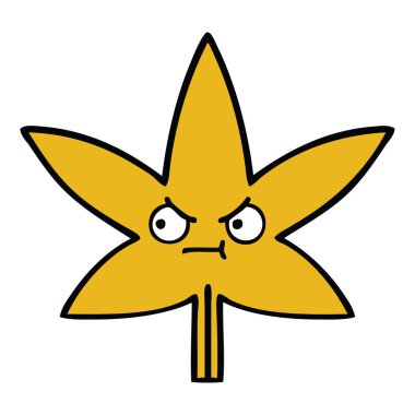 sevimli çizgi sonbahar yaprak