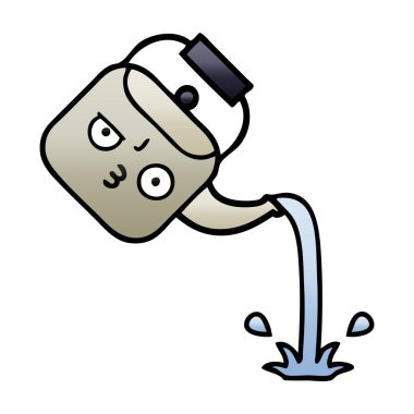 bir dökme Kettle degrade gölgeli çizgi film