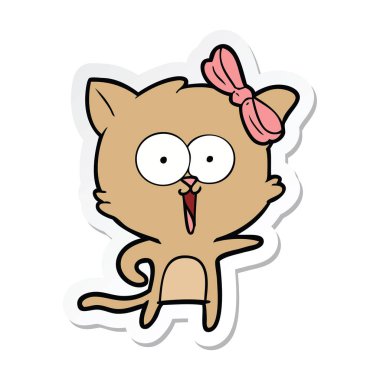 etiket bir karikatür kedi