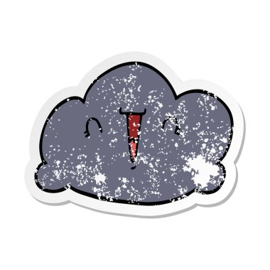 bir çizgi film bulut sıkıntılı etiket