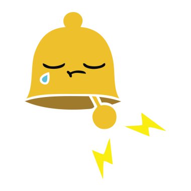 düz renk retro karikatür bir zil çan