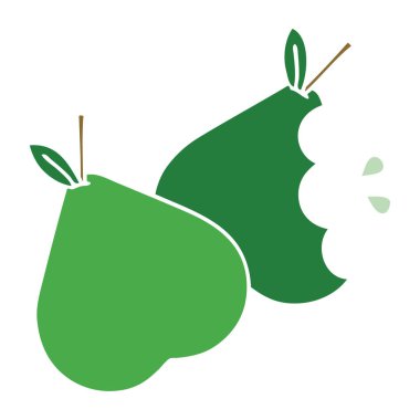 düz renk retro karikatür bir armut