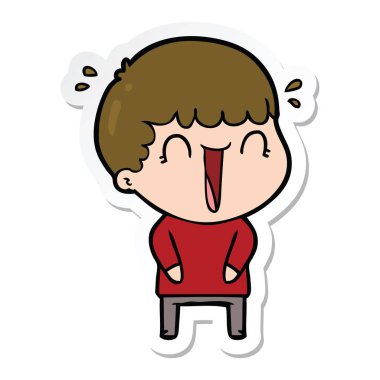 gülünecek bir çizgi film adamın etiket