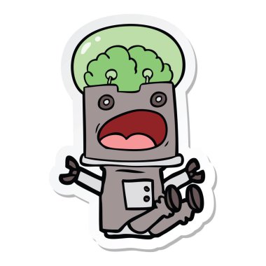 bir çizgi film robot Sticker