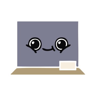 düz renk retro karikatür kara tahta