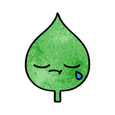 Retro grunge doku çizgi film ekspresiyon yaprak