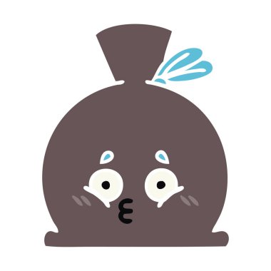 düz renk retro karikatür çuval