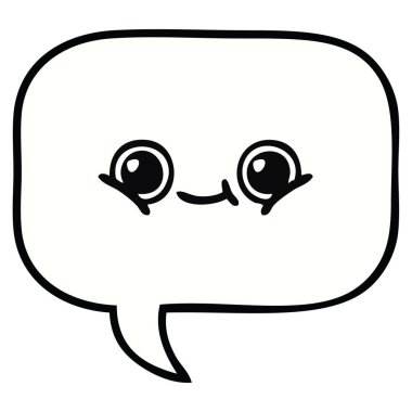 sevimli çizgi konuşma balonu