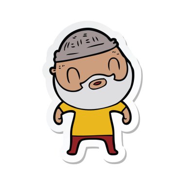 etiket bir karikatür sakallı adamın