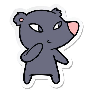 etiket bir sevimli çizgi ayının