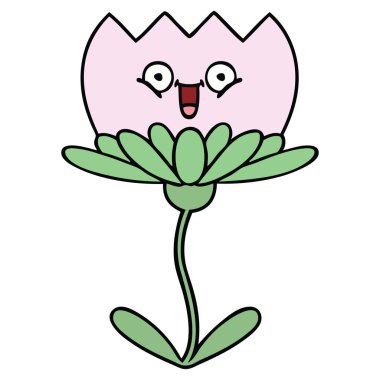 sevimli çizgi çiçek